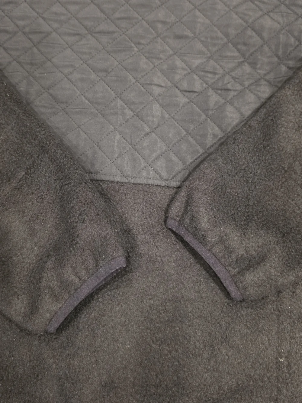 Eddie Bauer Black Quilted-Panel Fleece Jacket, M